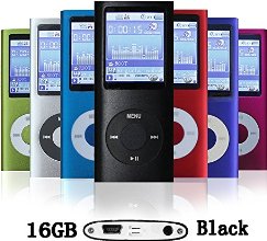 G.G.Martinsen 16 GB Mini Usb Port Slim Small Multi-lingual Selection 1.78 LCD Portable Mp3/Mp4, Mp3Player , Mp4Player , Video Player , Music Player , Media Player , Audio player With Photo Viewer , E-book Reader , Voice Recorder ,Games & Movie-Black