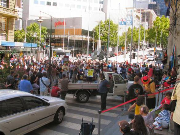 Crowd in Mall outside GPO