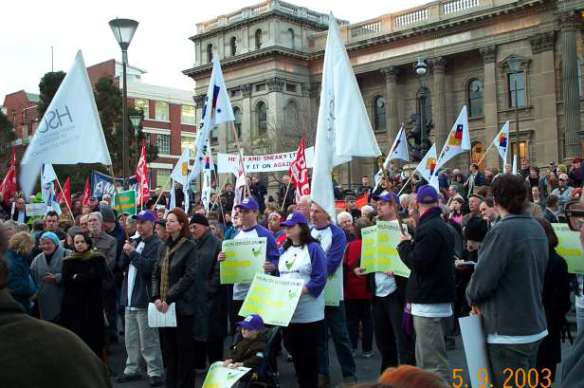 Julia Gillard and young protestor