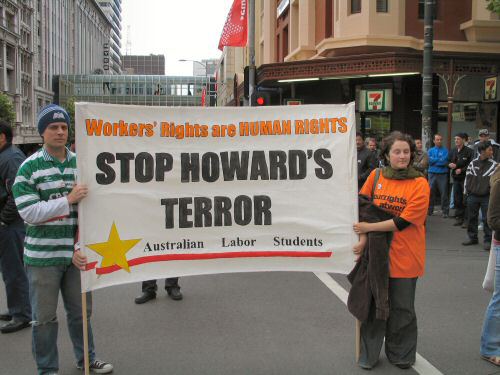 Australian Labor Students with banner