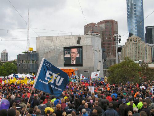 Federation Square before the start