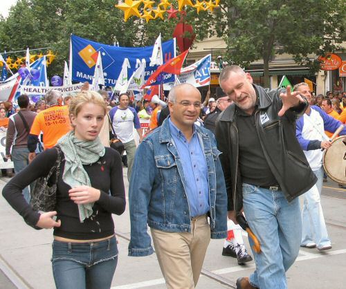 Martin Kingham and others on the march