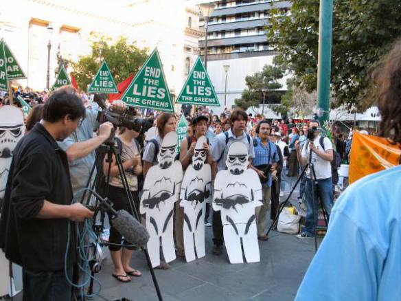 Cardboard cutout 'storm troopers'