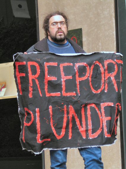 Placard - Freeport Plunder