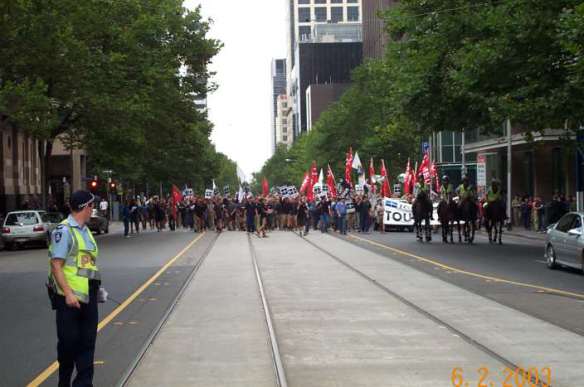 Second contingent march up William Street