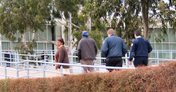 Aunty Sue and Uncle Kevin escorted  to meeting hall