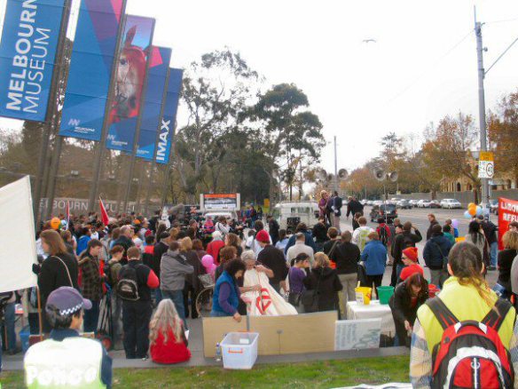 Part of the crowd at the start of the rally