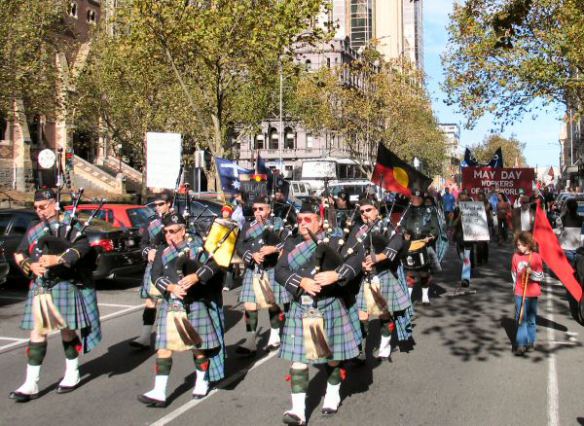 Pipers leading march