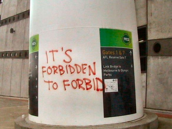 On pillar - It's forbidden to forbid