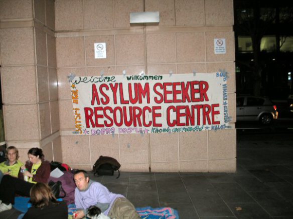 ASRC banner stuck on wall