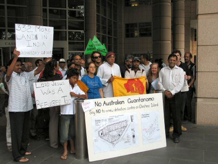 Protesters aith placards at Casselden Place