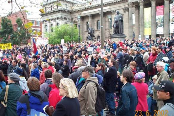 Part of the crowd at the State Library