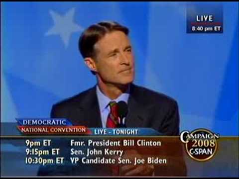 Democratic National Convention- Sen. Evan Bayh