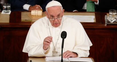 Pope Francis addresses a joint meeting of Congress in Washington, D.C., on Sept. 24, 2015. Photo courtesy of REUTERS/Jim Bourg