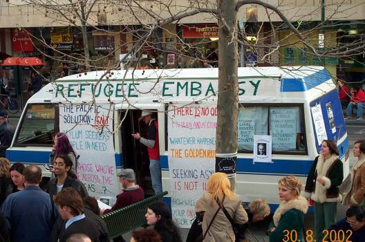 Refugee Embassy bus