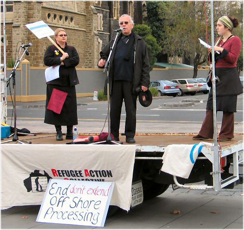 Bishop Hilton Deakin at microphone