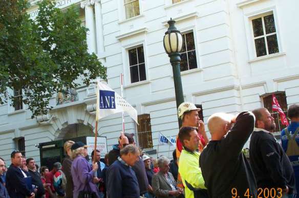 ANF and TCFUA banners at closing rally