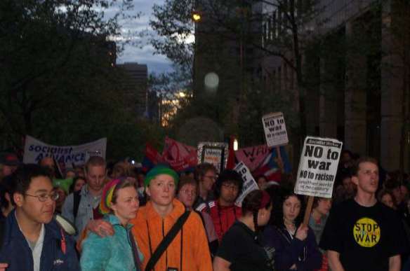 The march at dusk