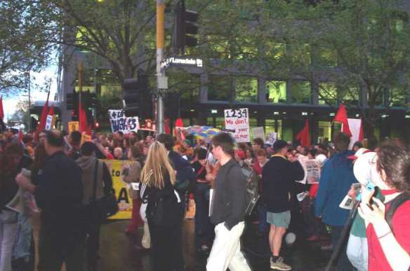 The march in Lonsdale Street