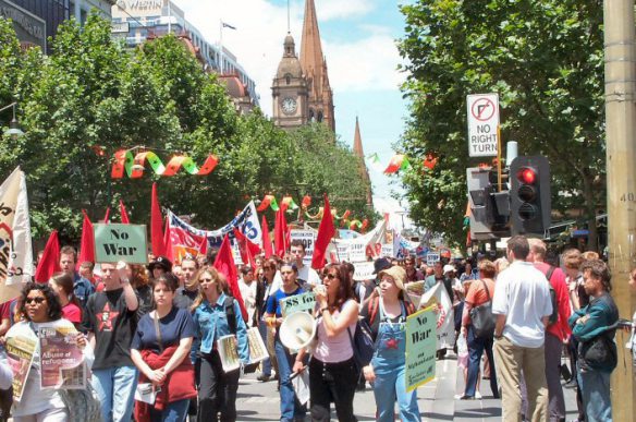 Socialist groups on the march