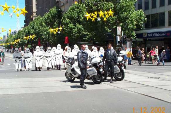 'Stormtroopers'  backing up the police