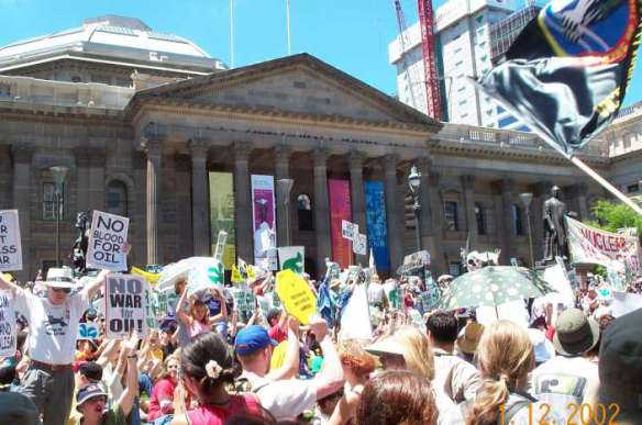 Show of banners at State Library