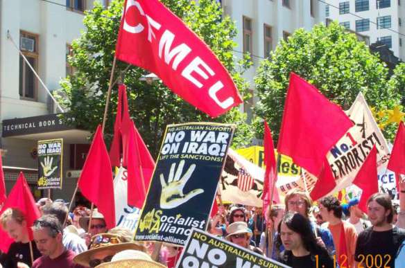 CFMEU and Socialist Alliance at head of march