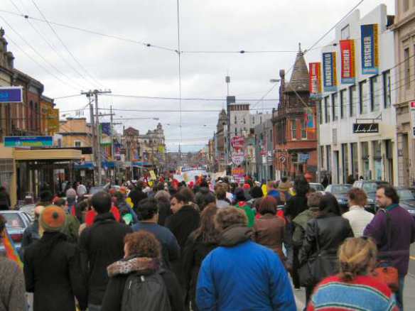 View of march in Brunswick Street