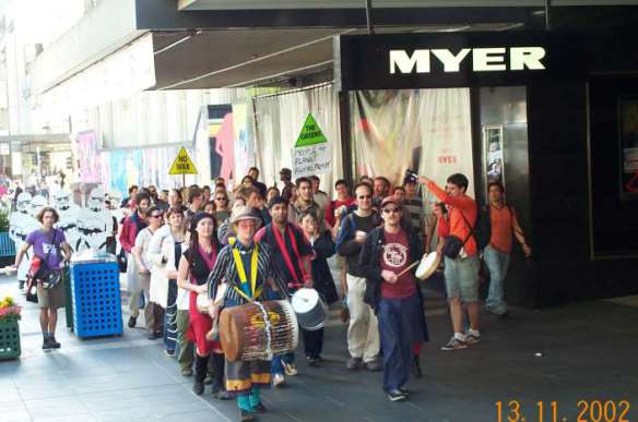 The Samba march up the Mall