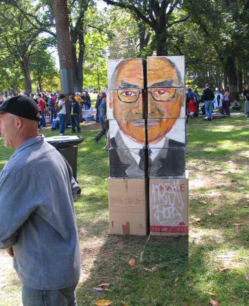 Image of Howard on pile of cardboard boxes