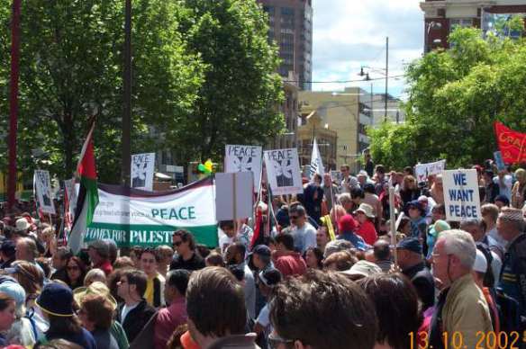 Banners supporting people of Palestine