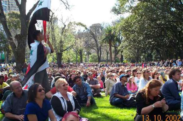 Part of the scene in the Treasury Gardens