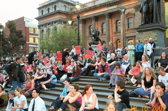 Participants on the steps of State Library