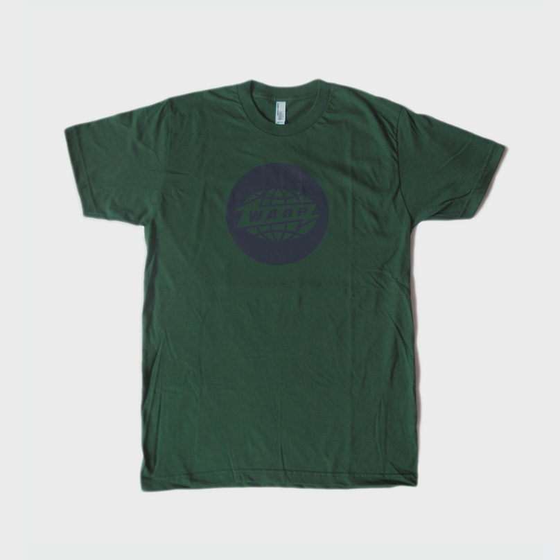 Forest Green Warp Logo T-Shirt with Dark Blue Print