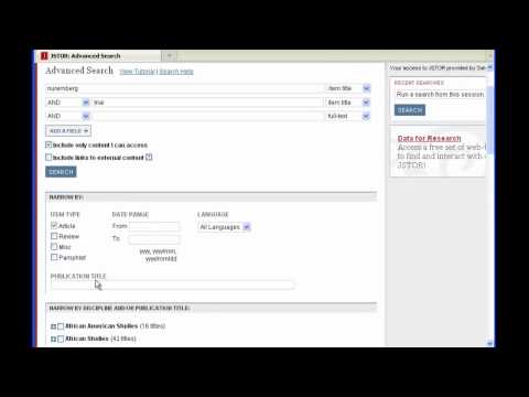 Tutorial  |  Using JSTOR to find scholarly articles