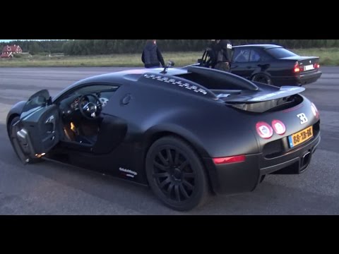 [4k] 1001 HP Bugatti Veyron Dutchbugs vs BMW M5 E34 Turbo 900 RWHP by AG