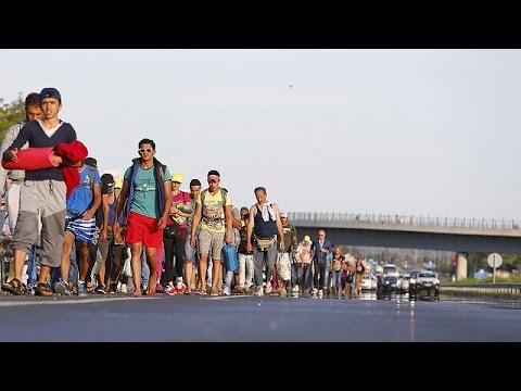 Day of chaos hits Hungary as migrants march to Austria