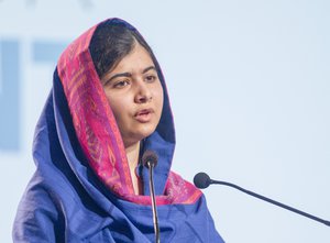 File - Malala Yousafzai, education advocate and Co-founder of the Malala Fund, delivers her keynote address at the opening of the Oslo Summit on Education for Development, Oslo, Norway, 7 July, 2015.