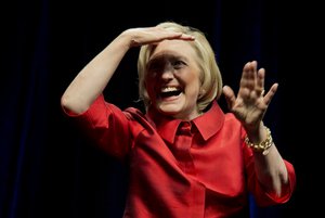 Democratic presidential candidate Hillary Rodham Clinton responds to the cheers of supporters at a Jefferson Jackson event hosted by the Democratic Party of Virginia at George Mason University’s Patriot Center, in Fairfax, Va., Friday, June 26, 2015.