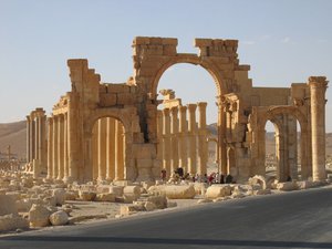 Palmyra's Arch of Triumph was built by the Romans in the second Century AD