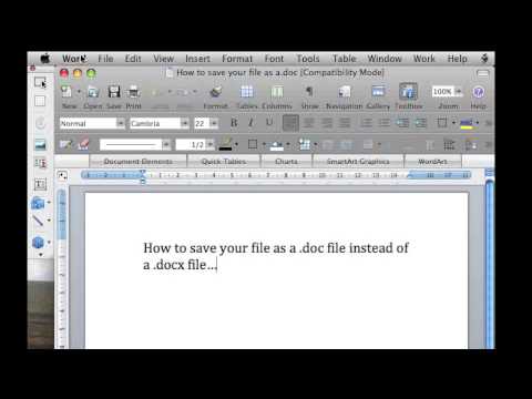 How to Save as a .Doc vs .DocX file in Word 2007 and Word 2008