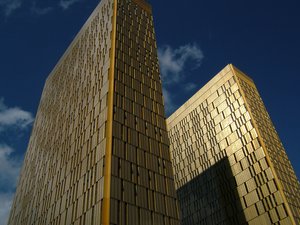 File - The twin towers of the European Court of Justice (ECJ), Kirchberg, Luxembourg.