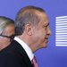 President Recep Tayyip Erdogan of Turkey, right, with Jean-Claude Juncker, the president of the  European Commission, in Brussels on Monday.