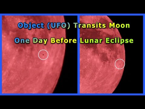 Object (UFO) Transits Moon One Day Before Lunar Eclipse