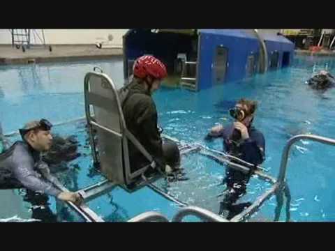 Blue Peter tries Royal Navy Helicopter Underwater Escape Training