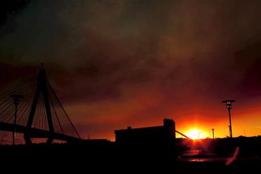 Smoke over Sydney, view of