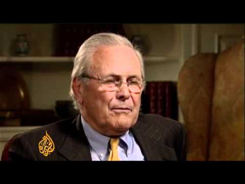 Rumsfeld in heated conversation with Al Jazeera