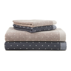 Dorothy - Dorothy towels feature a classic square dot design made from two tone yarn dyed cotton.  The extended hem and embroidered stitch adds an extra touch of detail.