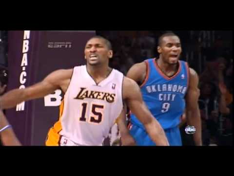 Metta World Peace levels James Harden with an elbow