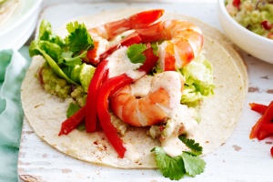 Prawn soft tacos